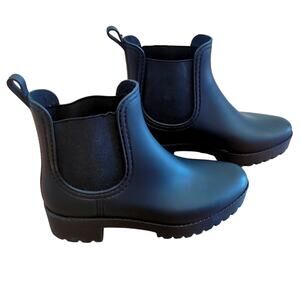 Jeffrey Campbell Black Chelsea Rain Boots Size 7